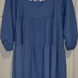 Blue Tiered Midi Dress